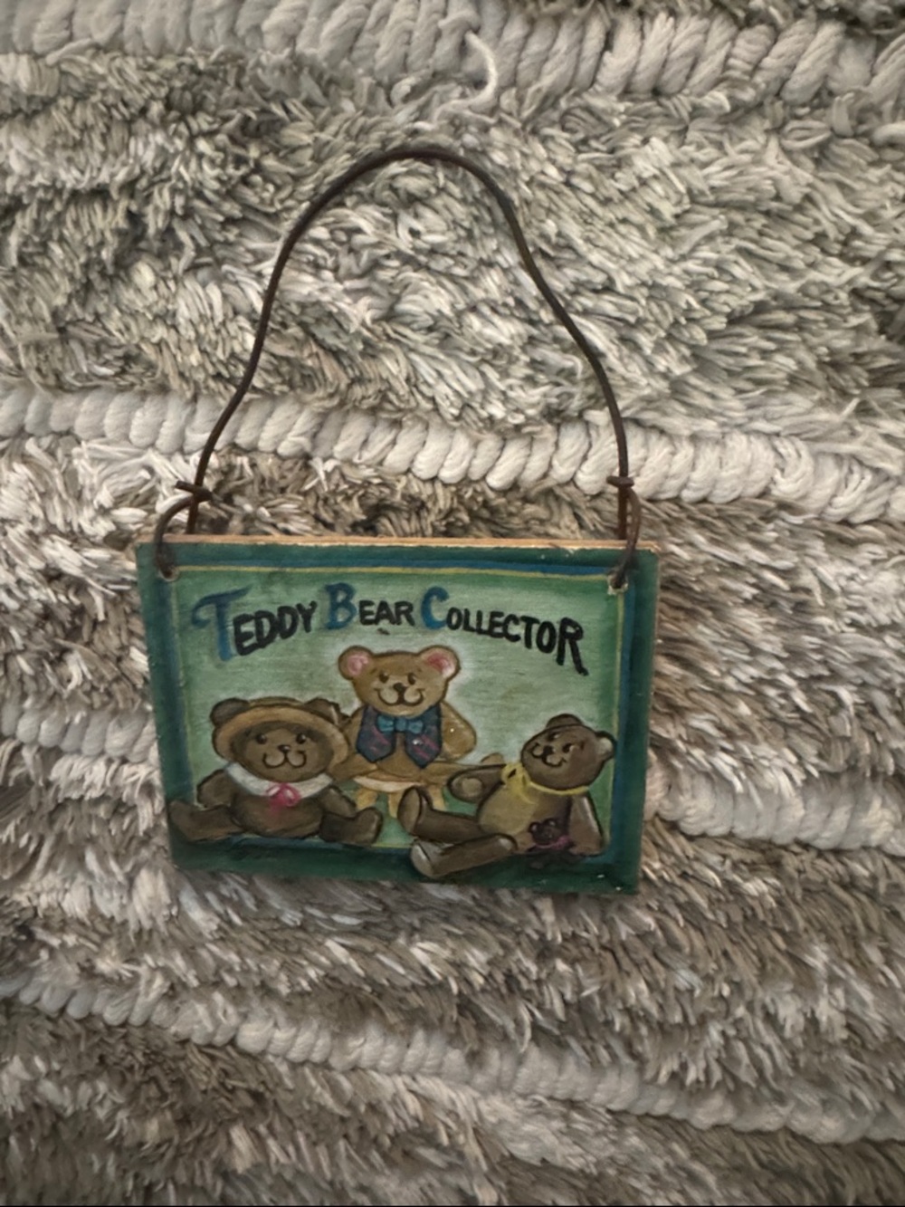 Teddy Bear Collector Hanging Plaque - Green